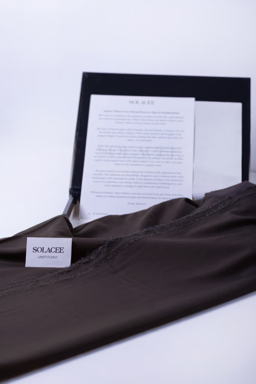 Solacee Brown Unstitched – Premium Washing Wear